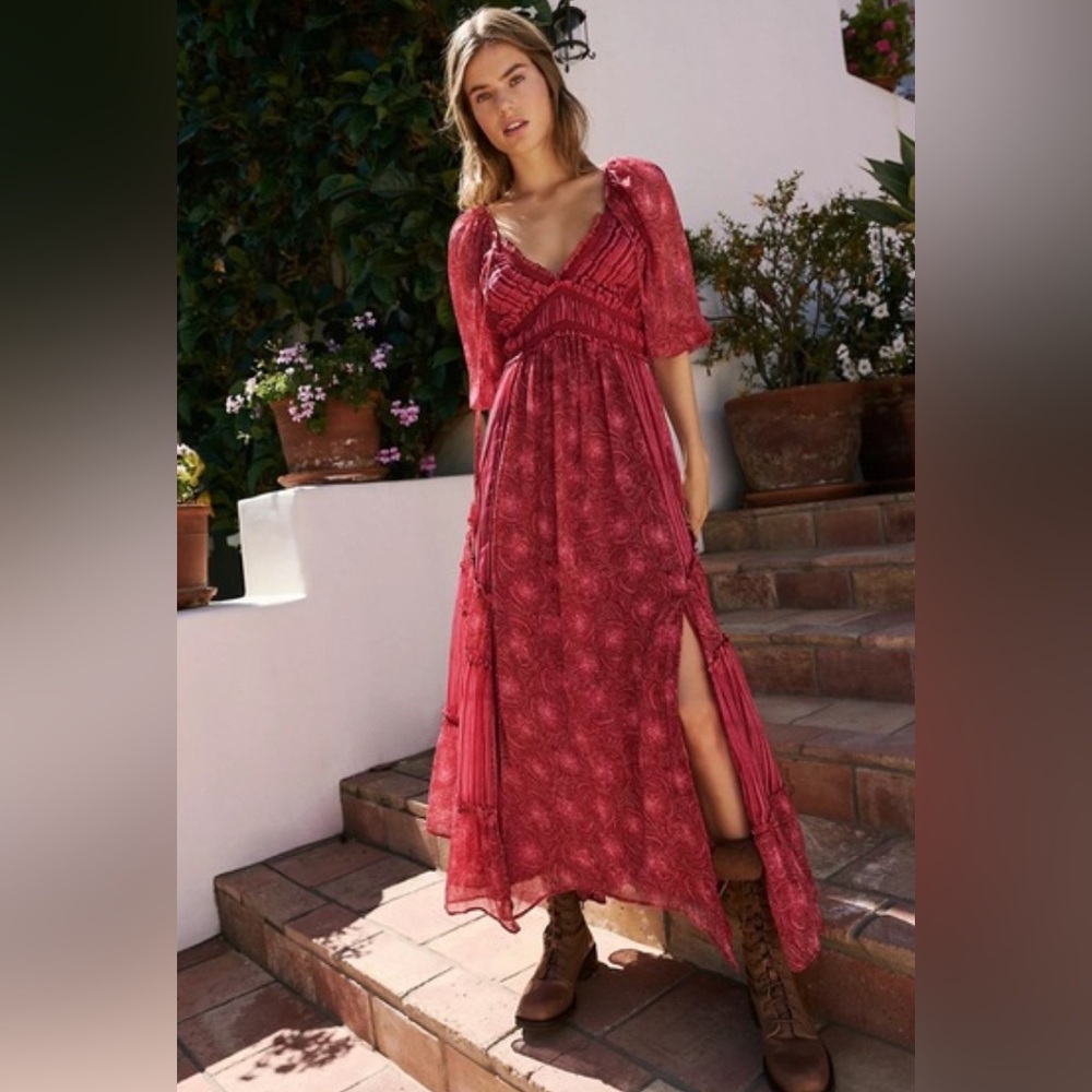 NWT Free People Red Maxi Dress